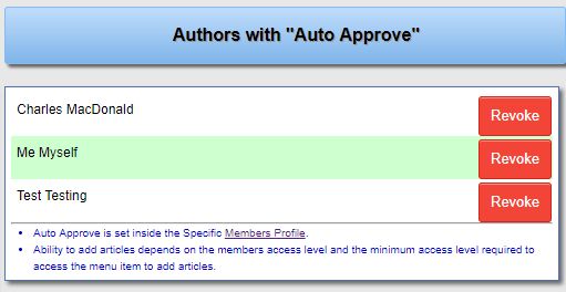 Auto Approve Articles