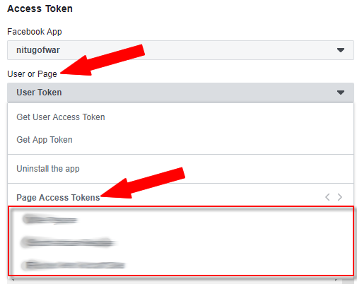 Select User or Page Token