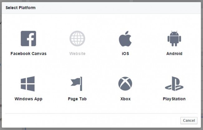 Select Facebook Page  Platform