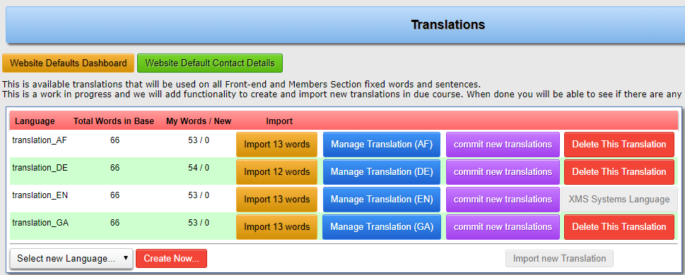 XMS Systems Translations