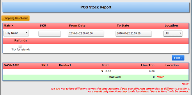 XMS POS Filter Overview