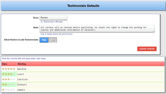 XMS Systems Testimonial Defaults