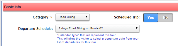 Linking the tour with a schedule