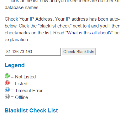 Check my IP for blacklist