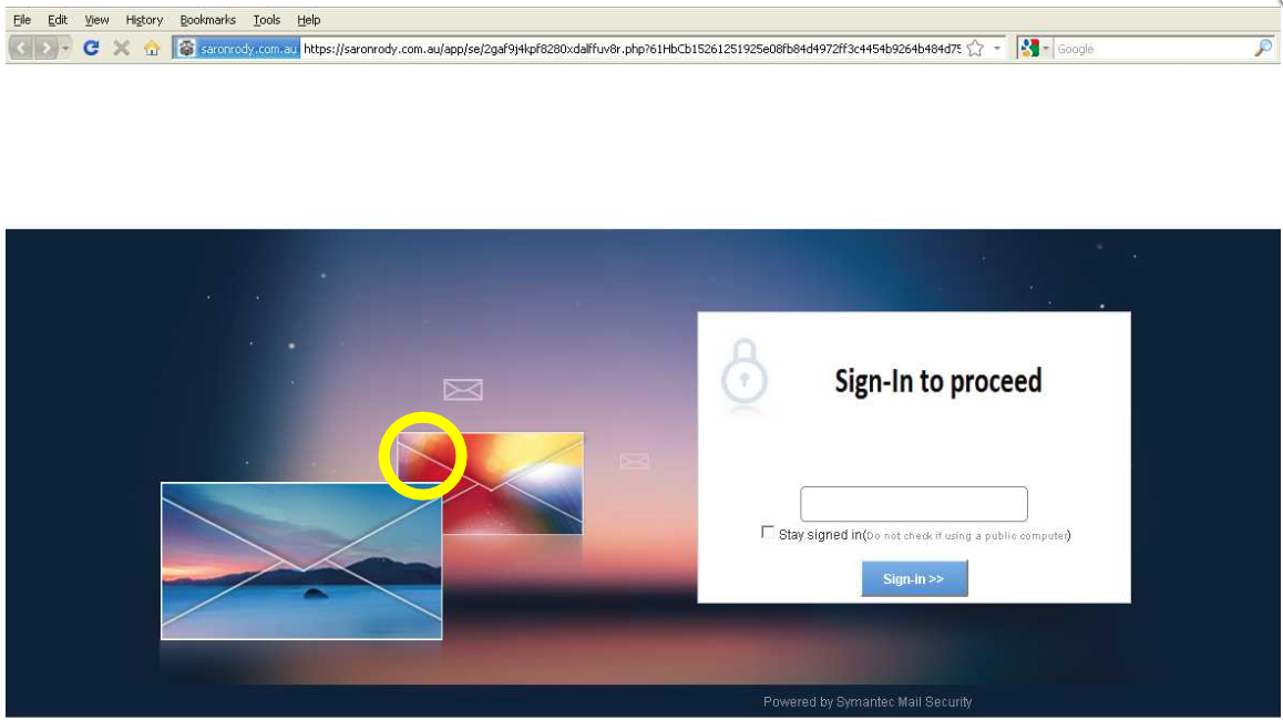 Email Scam Login page